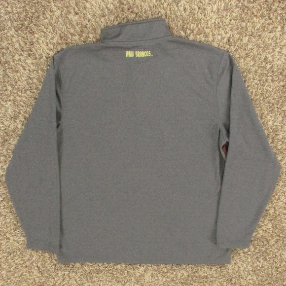 Western Michigan University Sweatshirt Mens Large Gray Fleece 1/4 Zip Pullover - Picture 2 of 9